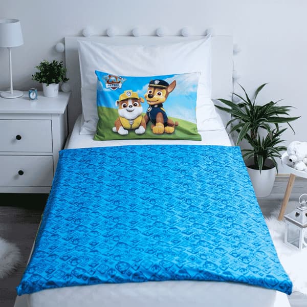Sängkläder i bomull 100x135 Paw Patrol Paw Pieski 8671 blå team