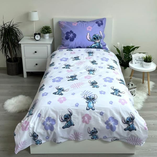 Sängkläder i bomull 140x200 Lilo and Stitch lila örngott 70x90 JF 02