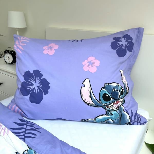 Sängkläder i bomull 140x200 Lilo and Stitch lila örngott 70x90 JF 02