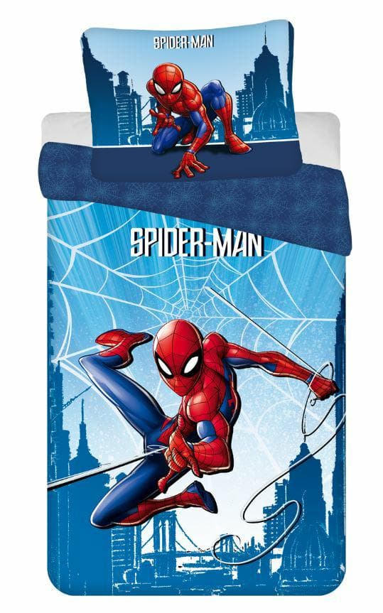 Sängkläder i bomull 140x200 Spider-man spider man blått örngott 50x70 JF 02