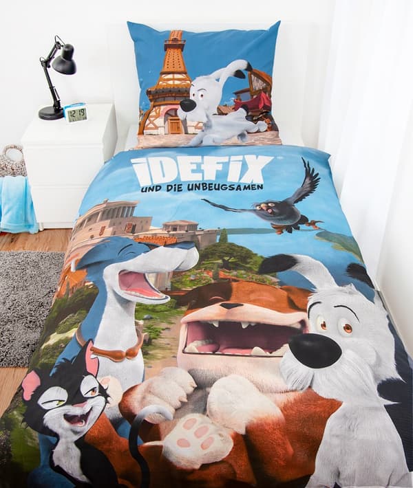 Bomuld sengetøj 140x200 IDefix og de trofaste blå farverige pudebetræk 70x90 H23