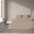 Pikkukuva 2 / 4: Damaskin vuodevaatteet 160x200 taupe tummanbeige yksiväriset raidat 1 cm Pure