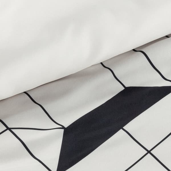 Mikrokuituvuodevaatteet 160x200 Geo 1 valkoinen musta geometrinen D91 A