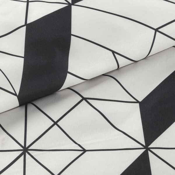 Mikrokuituvuodevaatteet 160x200 Geo 1 valkoinen musta geometrinen D91 A