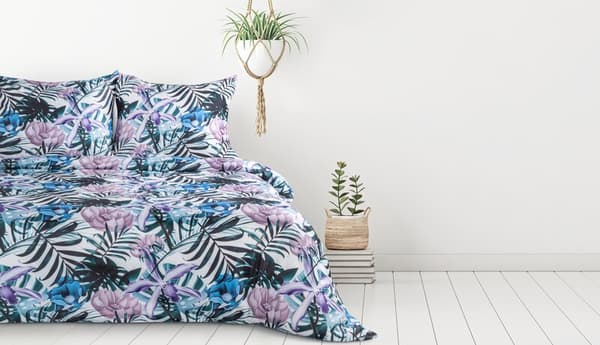 Mikrokuituliina 160x200 Malibu turkoosia kanervanlehteä D91 A