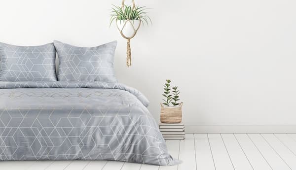 Mikrofibersängkläder 220x200 Geo 2 gråguld geometrisk D91 A