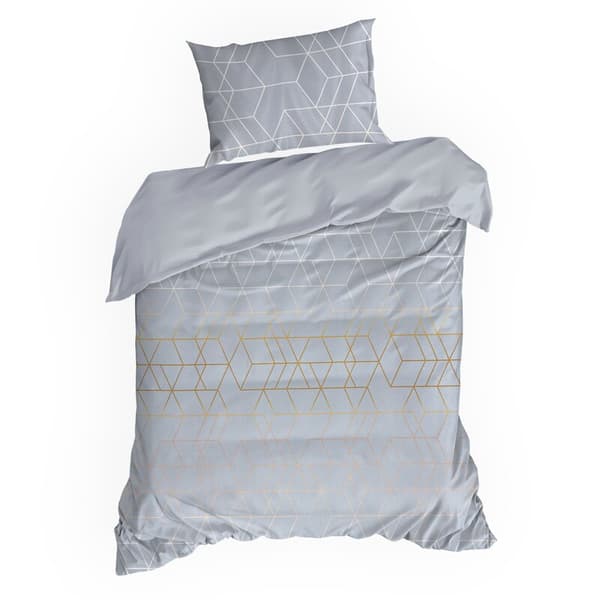 Mikrofibersängkläder 220x200 Geo 2 gråguld geometrisk D91 A