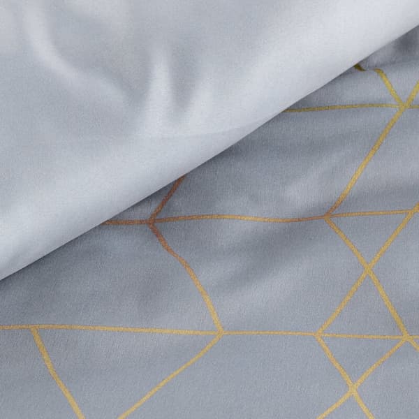 Mikrofibersängkläder 220x200 Geo 2 gråguld geometrisk D91 A