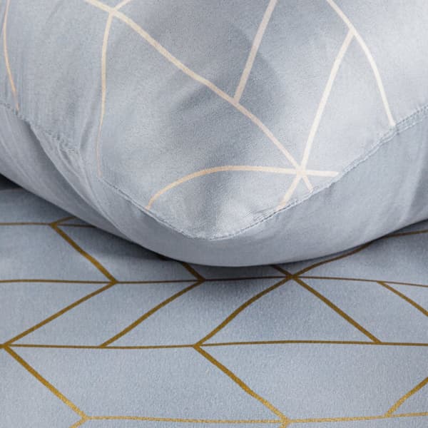 Mikrofibersängkläder 220x200 Geo 2 gråguld geometrisk D91 A
