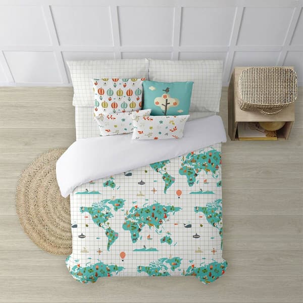 Muare Nordic Cotton Cotton Mundi Mapi Blue For Sänky 240x220 Cm