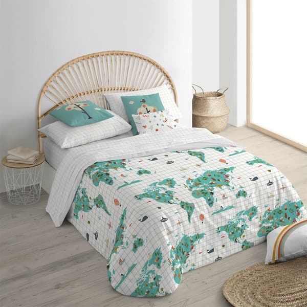 Muare Nordic Cotton Cotton Mundi Mapi Blue For Sänky 240x220 Cm