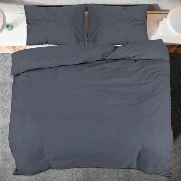 Bäddset antracit 155x220 cm bomull