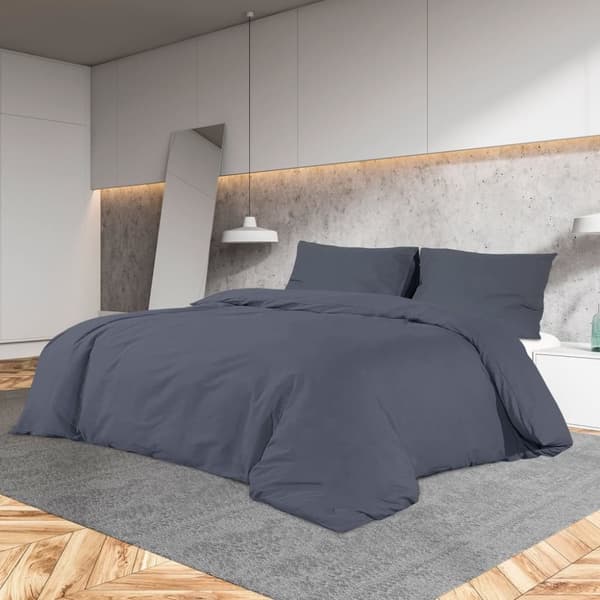 Bäddset antracit 155x220 cm bomull