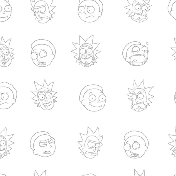 Play Fabrics Rick And Morty Lakan 100% Bomull Till 150/160x Säng 200 Cm