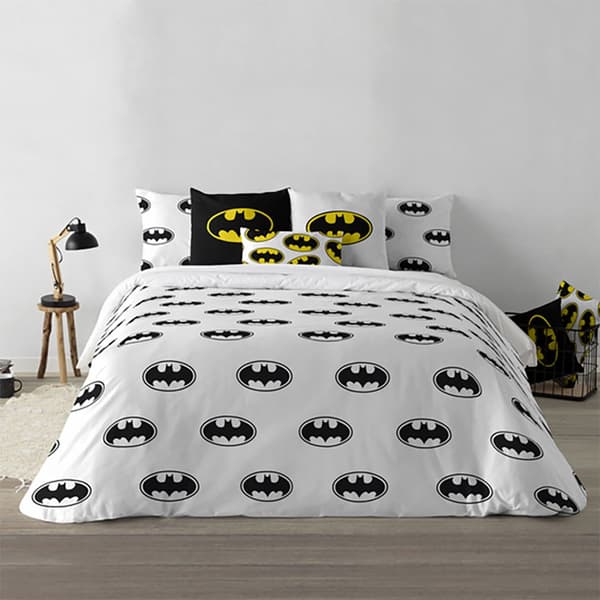 Play Fabrics Dynetæppe Med Knapper Batman Basic Til 180 Seng 260x240 Cm