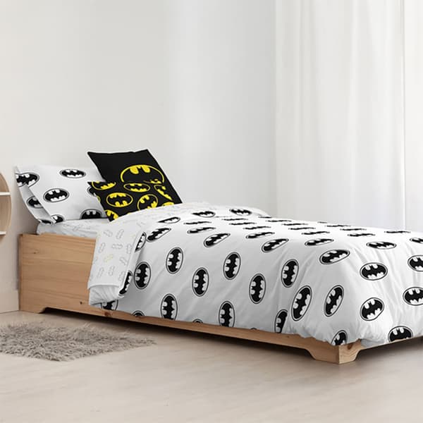 Play Fabrics Dynetæppe Med Knapper Batman Basic Til 180 Seng 260x240 Cm