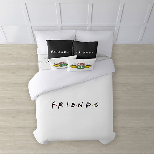 Play Fabrics Dynetæppe Med Knapper Friends Til Seng På 120 Cm 200x200 Cm