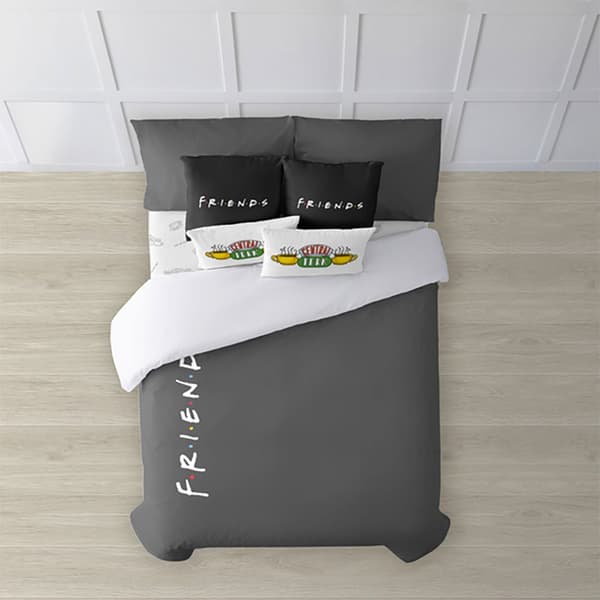 Play Fabrics Dynetæppe Med Knapper Friends Marengo Til 180 Seng 260x240 Cm