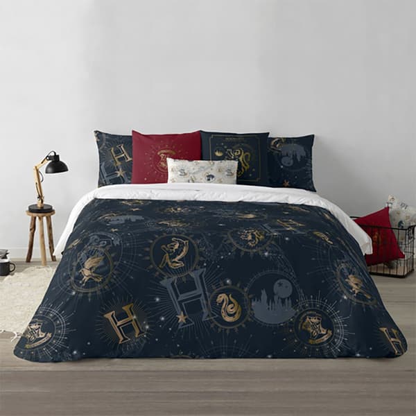 Play Fabrics Dynetæppe Med Knapper Harry Potter Guld Til 80 Seng 140x200 Cm