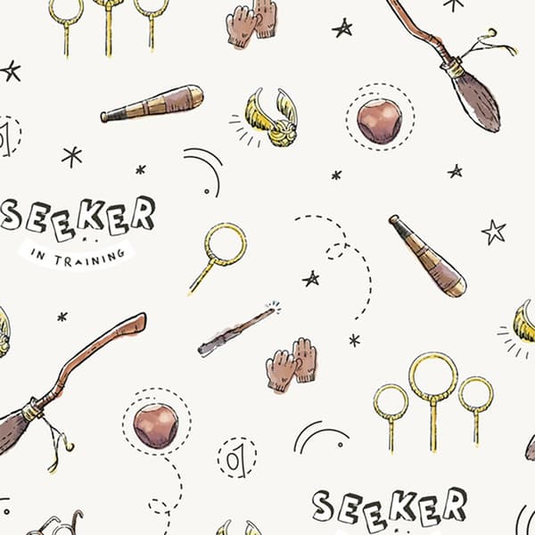 Play Fabrics Dynetæppe Med Knapper Quidditch Barn Til 90 Seng 155x220 Cm
