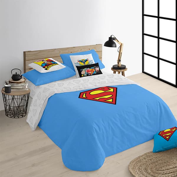 Play Fabrics Påslakan Med Knappar Superman Till Säng På 180 260x240 Cm