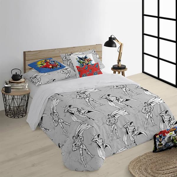 Play Fabrics Superman Dynebetræk Med Knapper Til 150/160 Seng 240x240 Cm