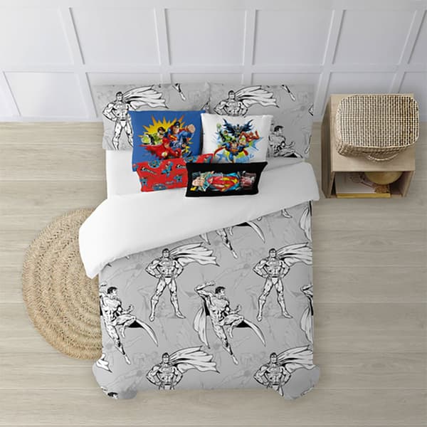 Play Fabrics Superman Dynebetræk Med Knapper Til 150/160 Seng 240x240 Cm