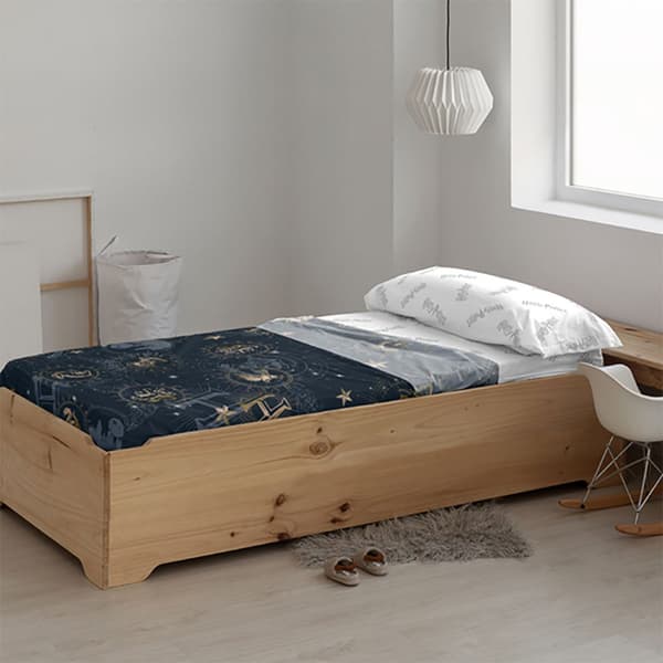 Play Fabrics Harry Potter Guldfärgat Lakanset Med Kudde Och Botten För Säng 105 Cm