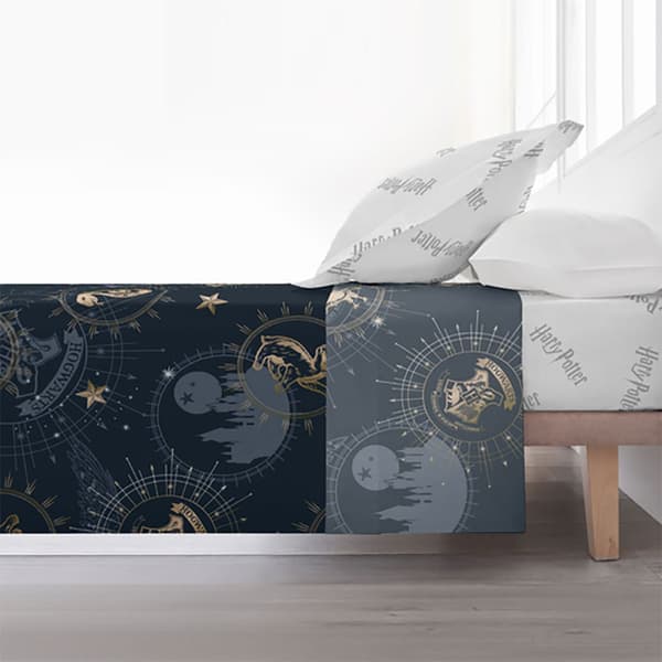 Play Fabrics Harry Potter Guldfärgat Lakanset Med Kudde Och Botten För Säng 105 Cm