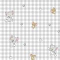 Miniatyrbillede 4 af 4: Play Fabrics Dynetæppe Med Knapper Tom Jerry Vichy Til Seng På 105 Cm 180x240 Cm