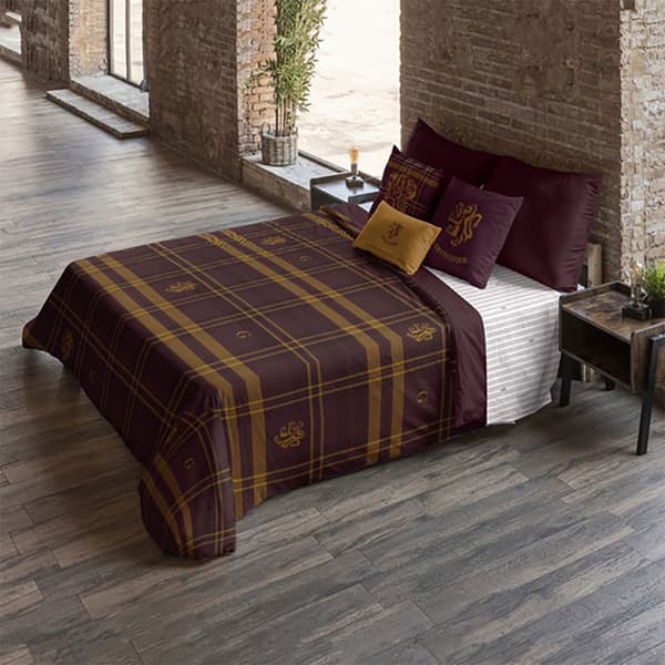 Play Fabrics Dynetæppe Med Knapper Gryffindor-billede Til 135/140 Seng 220x220 Cm