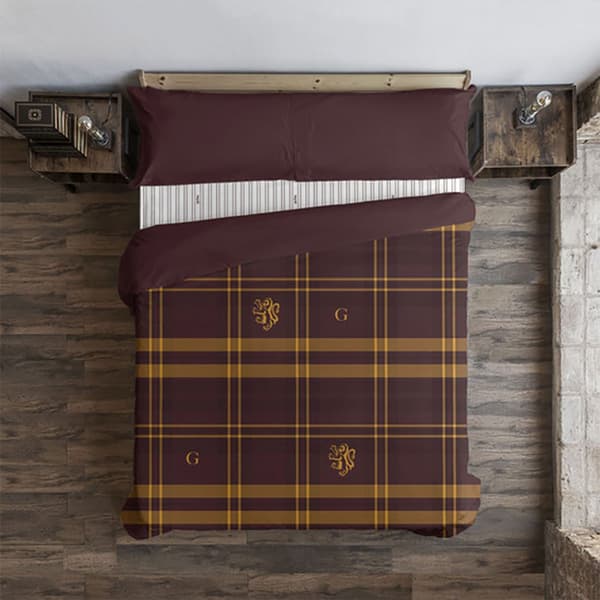 Play Fabrics Dynetæppe Med Knapper Gryffindor-billede Til 135/140 Seng 220x220 Cm