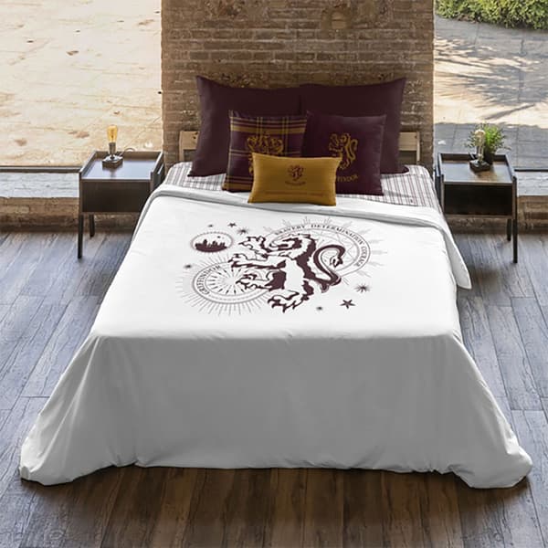 Play Fabrics Dynetæppe Med Knapper Gyffindor Stars Til Seng På 80 Cm 140x200 Cm
