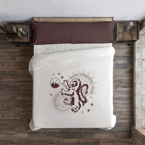Play Fabrics Dynetæppe Med Knapper Gyffindor Stars Til Seng På 80 Cm 140x200 Cm