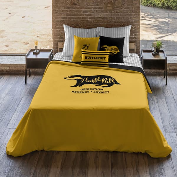 Play Fabrics Peitto Hufflepuff-arvoilla Jossa Napit 135/140-vuoteeseen 220x220 Cm
