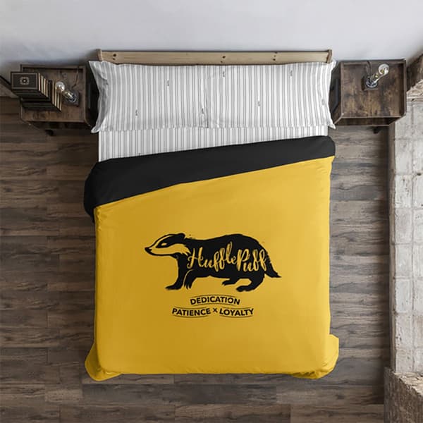 Play Fabrics Peitto Hufflepuff-arvoilla Jossa Napit 135/140-vuoteeseen 220x220 Cm