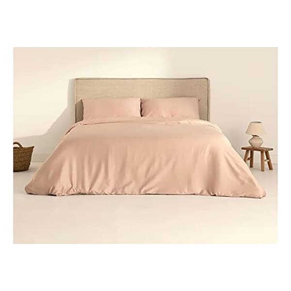 Terracota Lyserød Satin Dynebetræk Med 300 Tråde Til Seng På 105 Cm 180x220 Cm