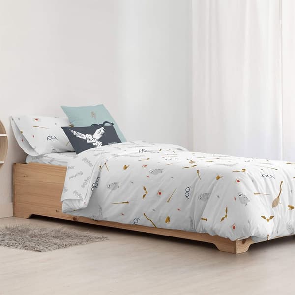 Play Fabrics Nordisk Dynebetræk Med Nordiske Knapper Fra Hogwarts Til 120 Seng 200x200 Cm
