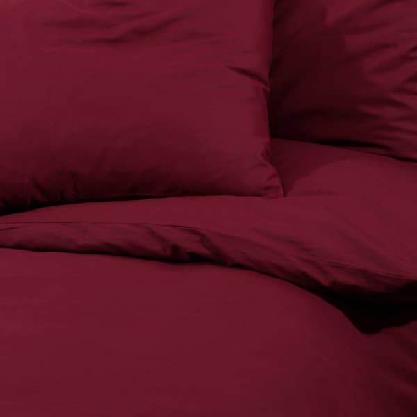 Bäddset vinröd 200x200 cm bomull