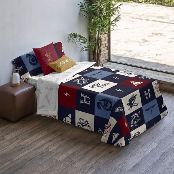 Play Fabrics Påslakan Med Knappar Hogwarts Plaid För Säng På 105 180x240 Cm
