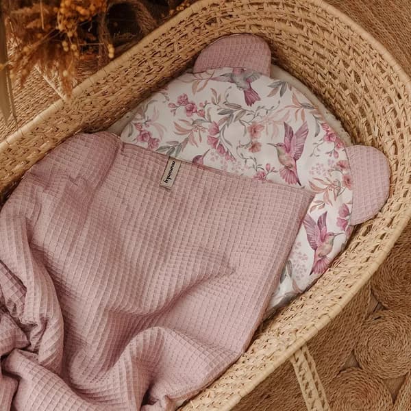 Vaffelsengesæt 50x75 og Le Colibri pude | Dirty Pink