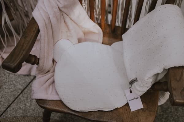 Muslin Sängkläder Set Kudde Quilt 55x75 Gold Dots Cream