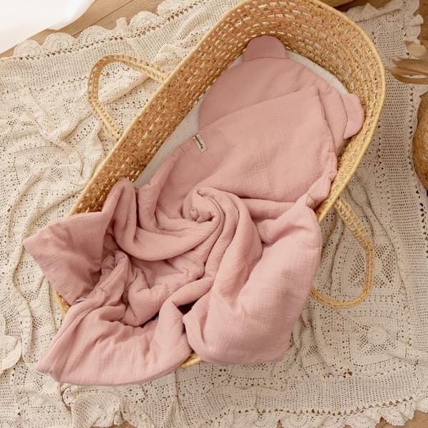 Muslin Barnsängkläder 65x100 Dirty Pink