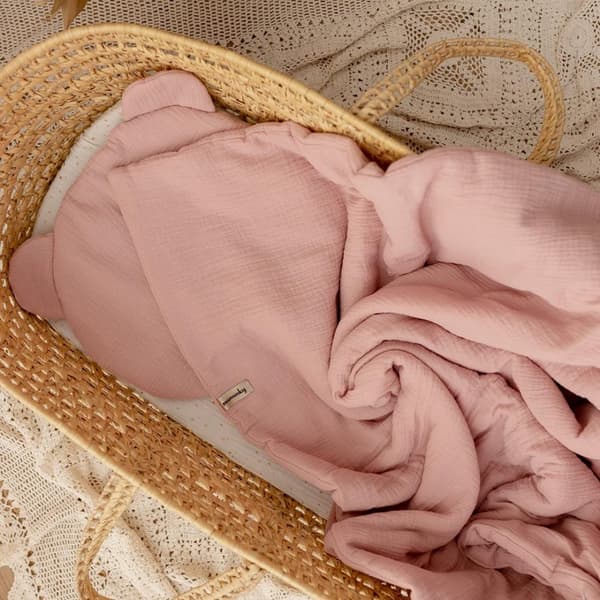 Muslin Barnsängkläder 65x100 Dirty Pink