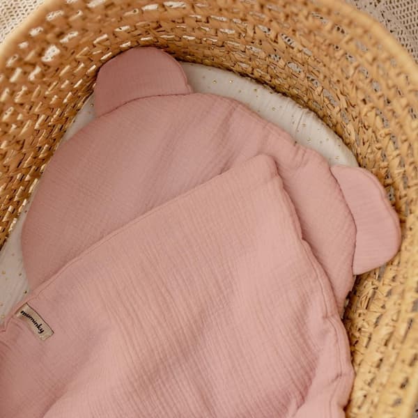 Muslin Sängkläder Set Kudde Quilt 55x75 Dirty Pink