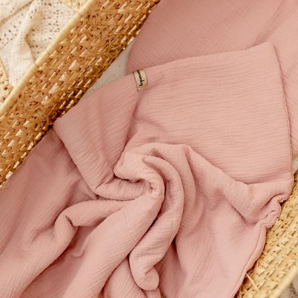 Muslin Sängkläder Set Kudde Quilt 55x75 Dirty Pink