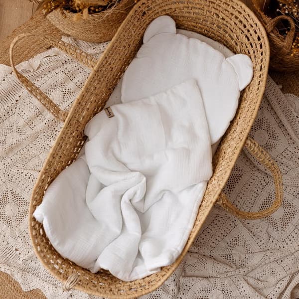 Muslin lasten vuodevaatteet 65x100 valkoinen