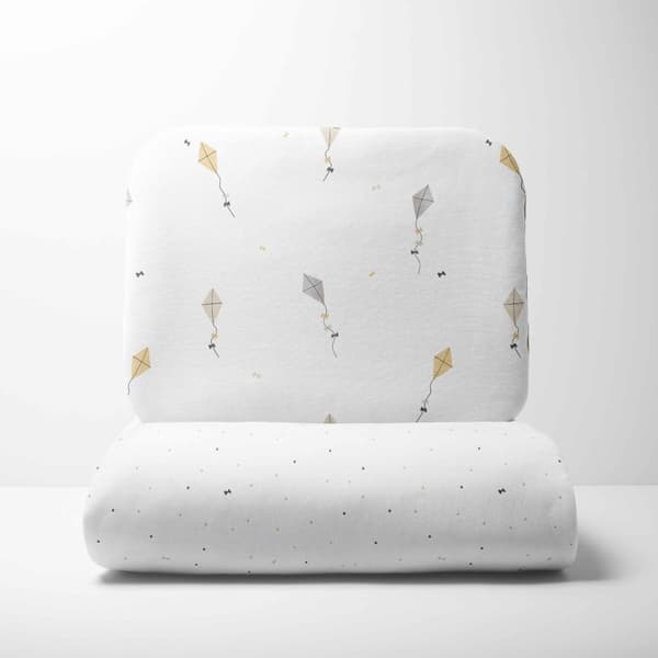 Babysängkläder Bomull 50x75 Drakar och prickar