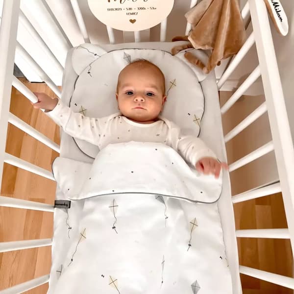 Babysengetøj Bomuld 75x100 Drager og Prikker