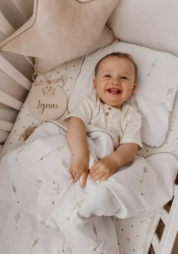 Babysengetøj Bomuld 75x100 Drager og Prikker